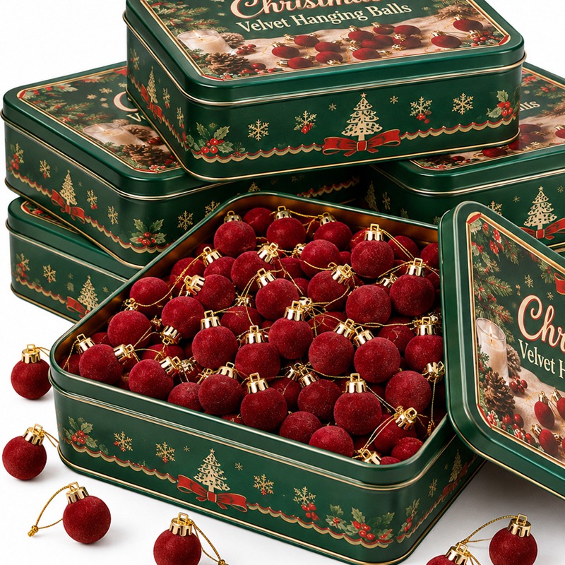 Home Decor Indonesia - Boules de Noël en velours rouge