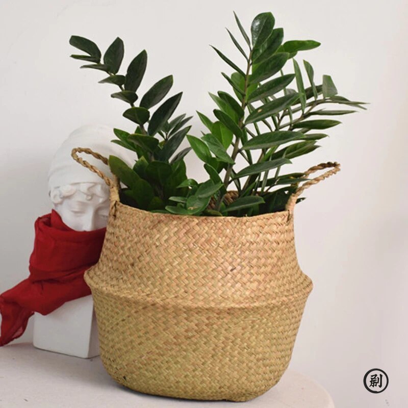 Rattan Plant Basket - Panier en osier, organisateur de jouets,